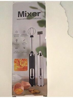 Mixer Radio-Operated Eggbeater Handheld Whisk - Black
